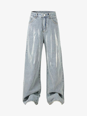 Thesupermade High Street Hip Hop Hand-painted Spray-painted Jeans 