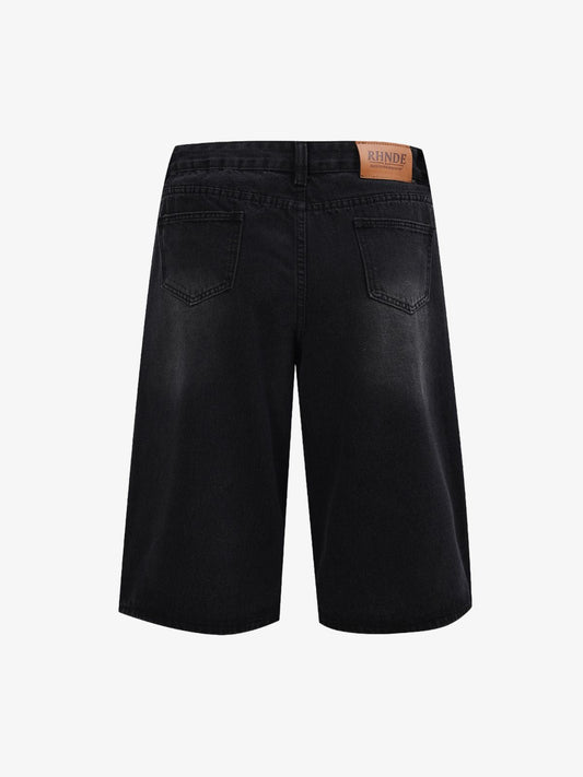 Retro Street Cleanfit Straight Denim Jort 