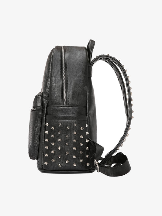 Rivet Crocodile-Print Backpack - 2464 