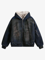 Cotton Washed Fur Hooded Jacket - 2265 