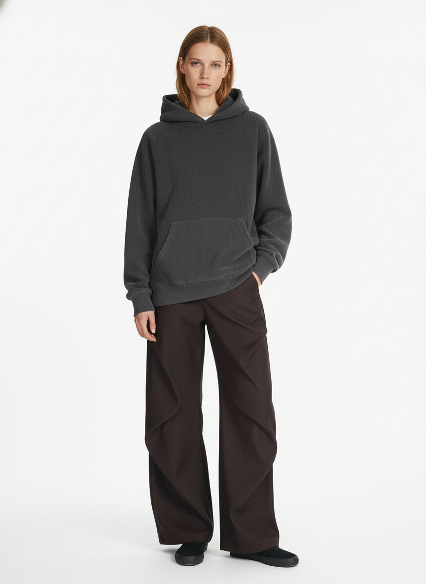 Woven Retro Cleanfit Pleated Drape Pants 