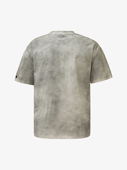 Thesupermade Mud-dyed Dirty Spray Cross Print Street Rap T-Shirt 