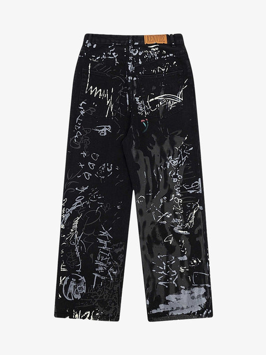 Thesupermade American Graffiti Letter Print Jeans - 1914 