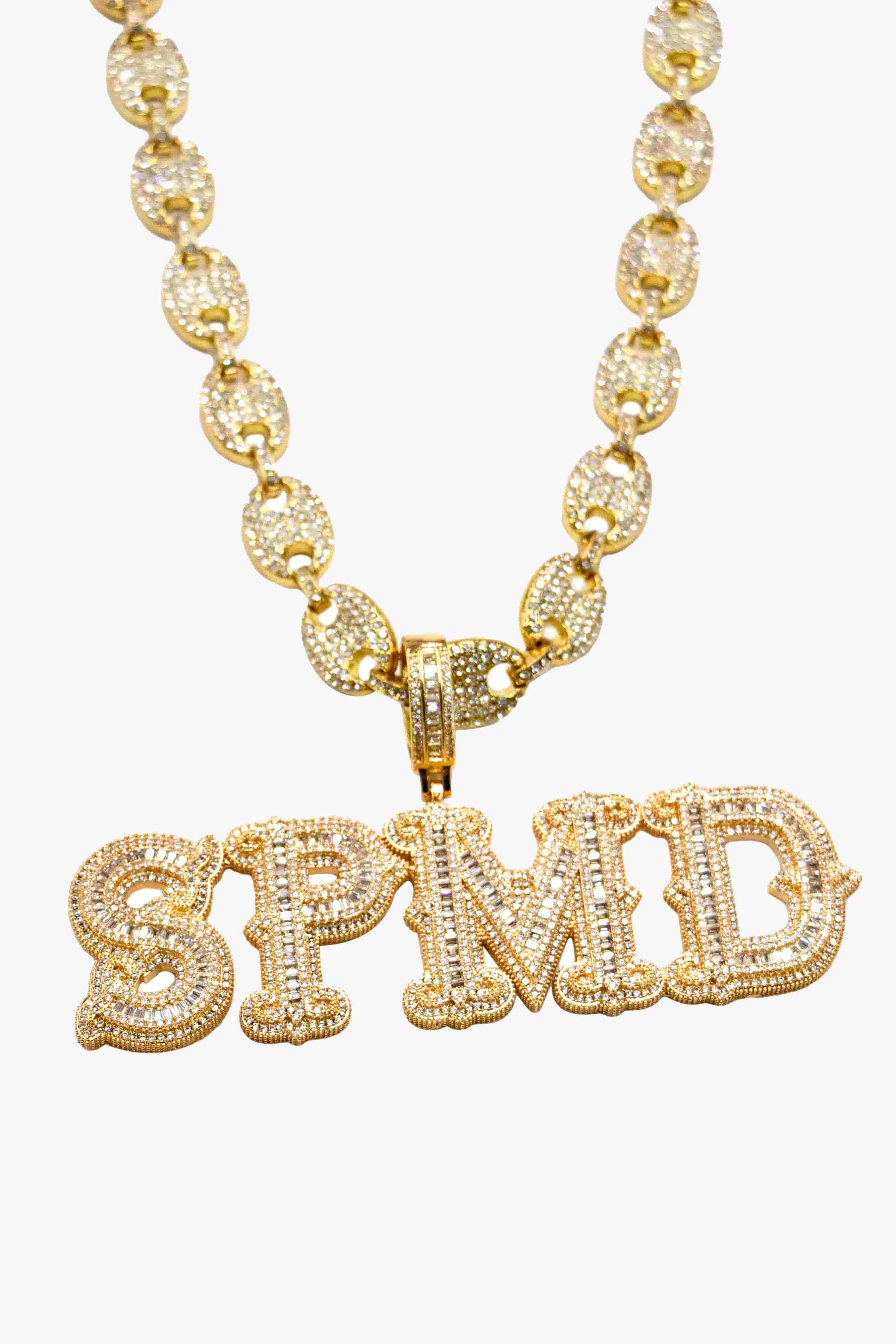 Thesupermade Hip-hop Diamond Letter Necklace - 2229 