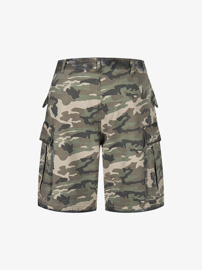 Camouflage Badge Cargo Shorts 