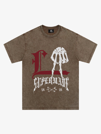 Original Gothic Skeleton Graphic Print T-Shirt 