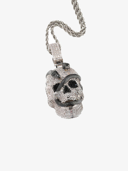 Skull Snake Zircon Copper Necklace 