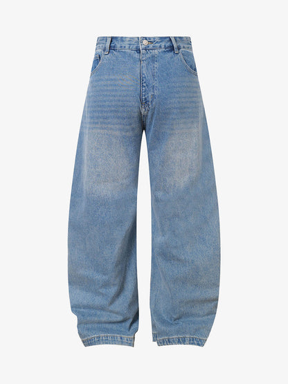 Washed Cleanfit  Barrel Jeans 