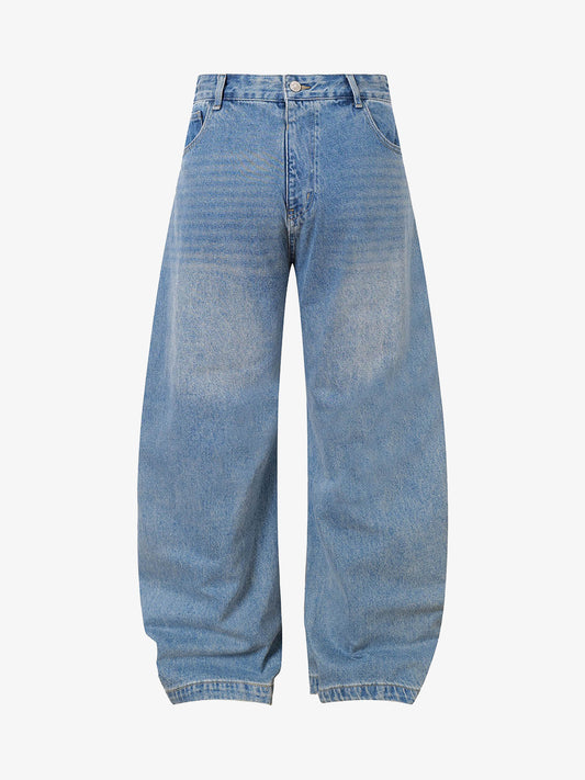 Washed Cleanfit  Barrel Jeans 