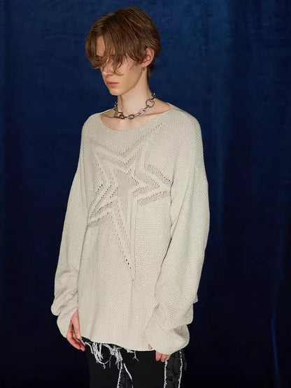 Thesupermade Star Cutout Boatneck Sweater 