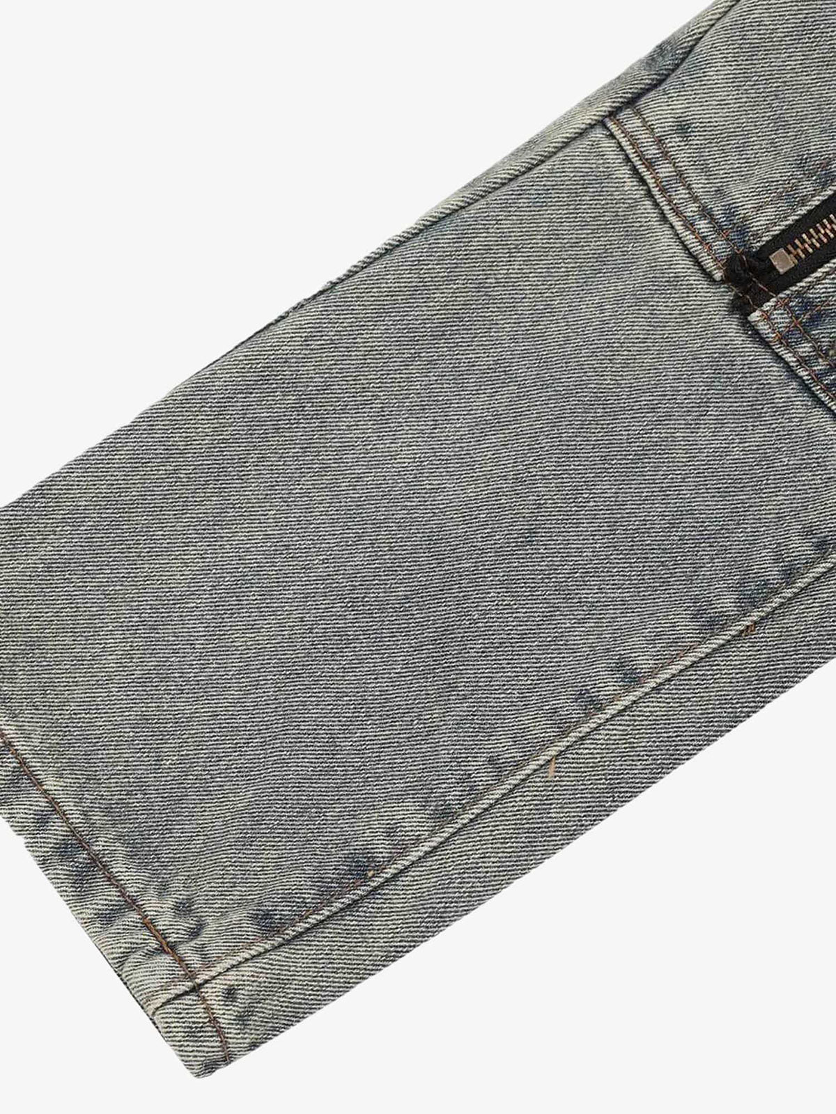 High Street Washed And Torn Work Pockets Denim Pants- 1646 