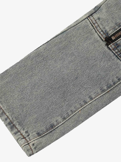 High Street Washed And Torn Work Pockets Denim Pants- 1646 