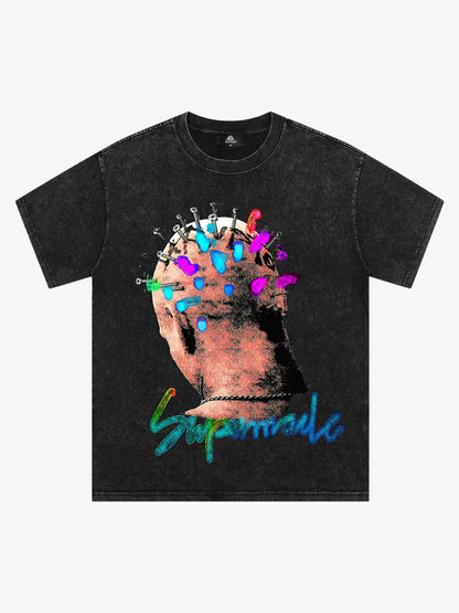 Thesupermade Street Artistic Painted Portrait T-shirt 