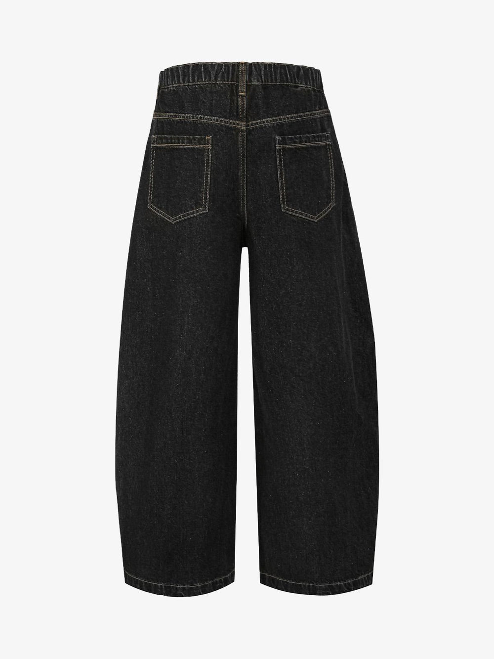 Patchwork Plaid Pleated Baggy Barrel Jeans - 2334 