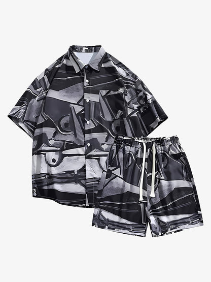 Thesupermade American Retro Fun Print Casual Set 