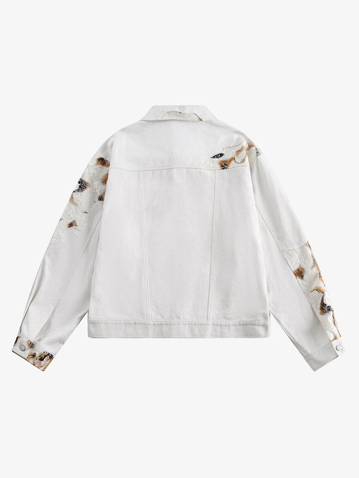 Thesupermade American Retro Lace Patchwork Denim Jacket 