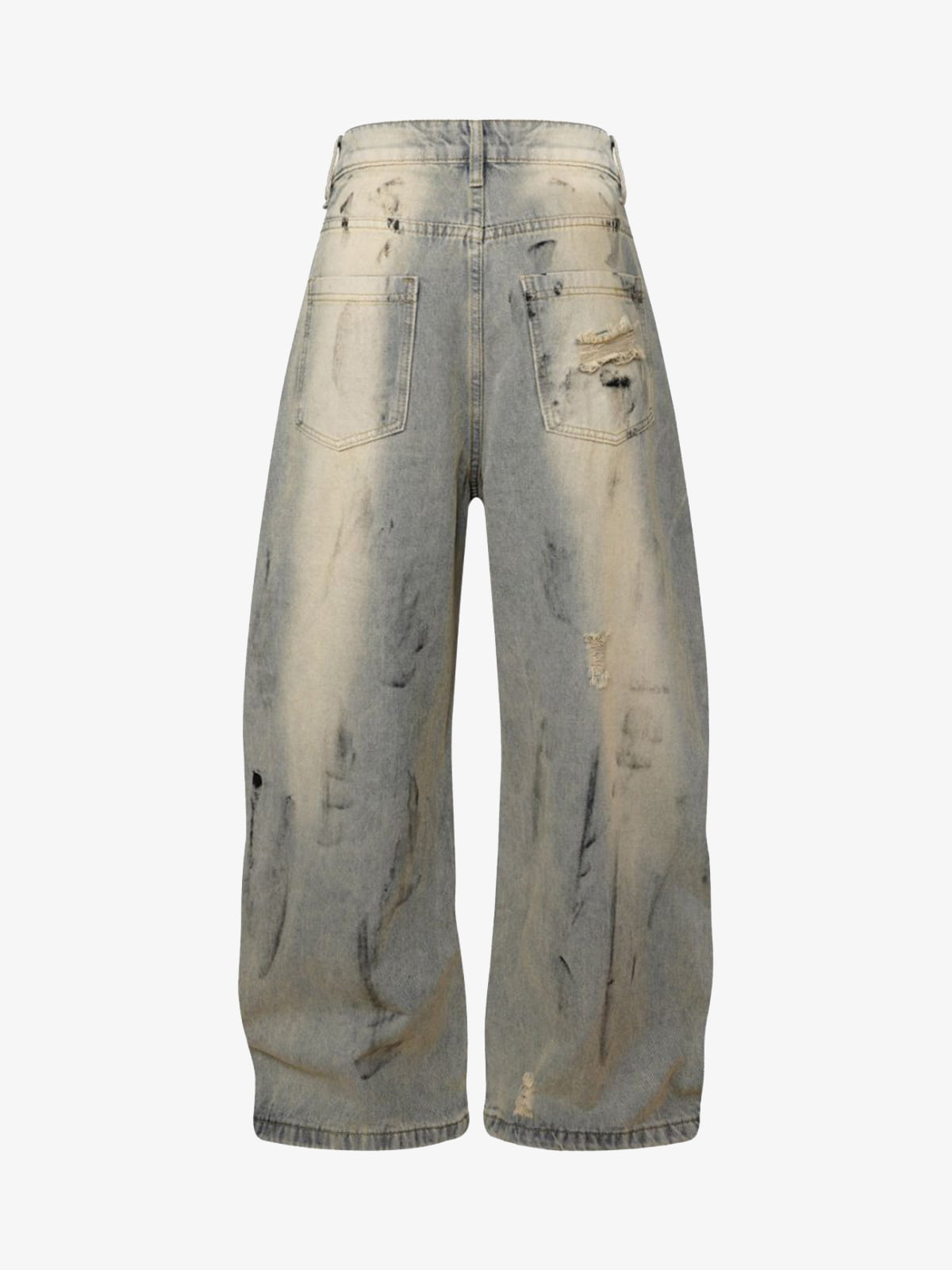 Street Stripe Dirty Dye Barrel Jeans 