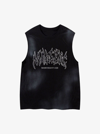 Letter Patchwork Gradient Tank Top 