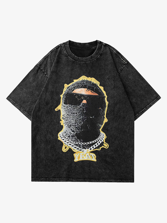 Thesupermade American Vintage Old Masked Hip-hop T-shirt 
