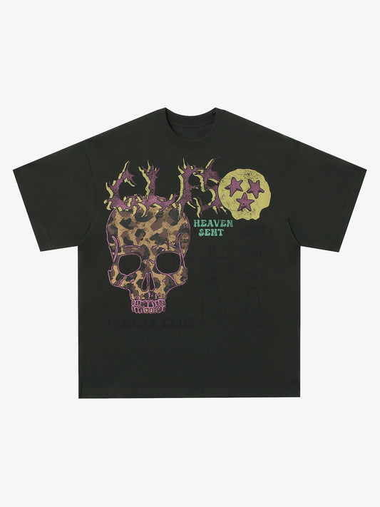 Thesupermade Skull Print Crew Neck T-shirt 