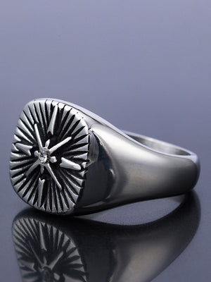 Vinatege Nordic Navigator Compass Cross Ring 