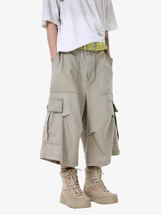 Thesupermade High Street Multi-pocket Workwear Casual Jorts 