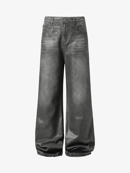 Washed Batik Straight Jeans 