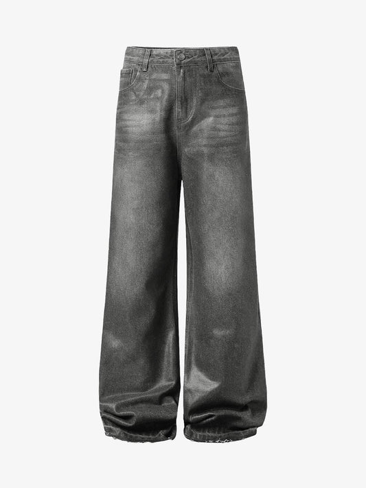 Washed Batik Straight Jeans 