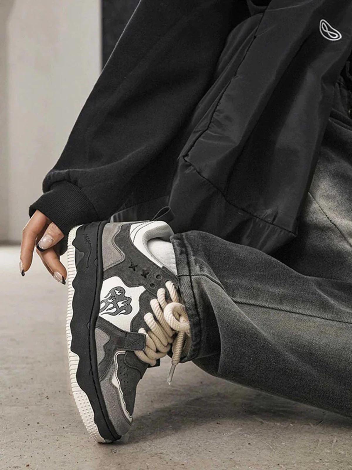 Monochrome Shadowwave Heavy-Duty Street Sneakers-1507 