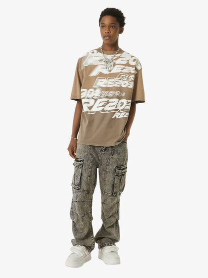 Thesupermade American Street Style Washed Distressed Work Jeans - 2354 