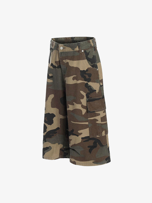 Camouflage Multi-Pocket Cargo Jorts 