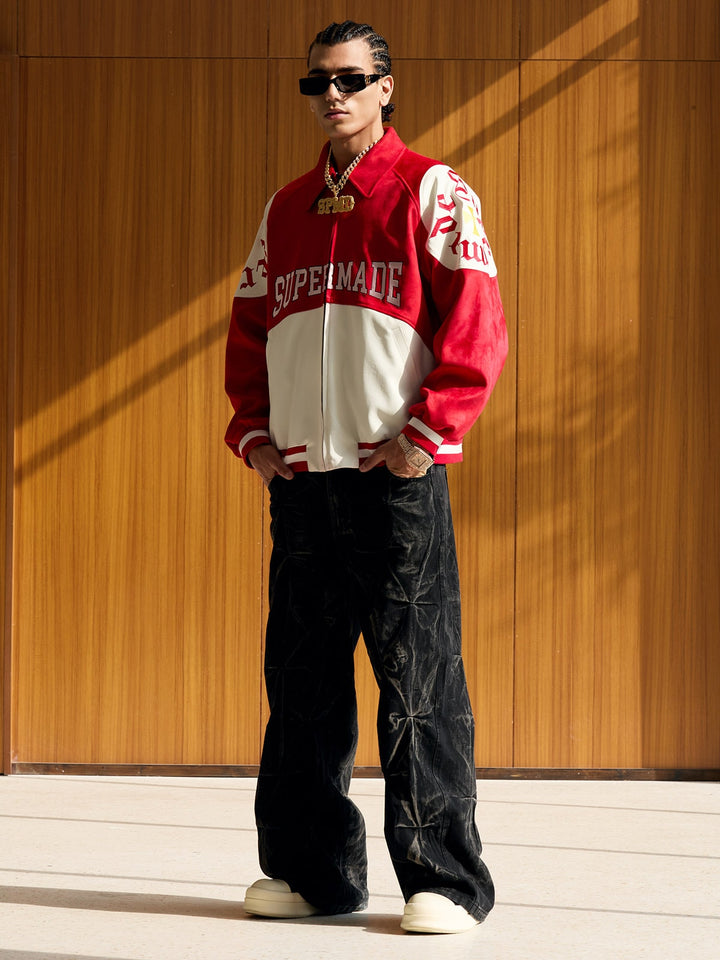 Original Contrast Color Varsity Jacket - 2349 