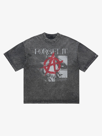 Street Retro Anti-War Distressed Print T-Shirt 