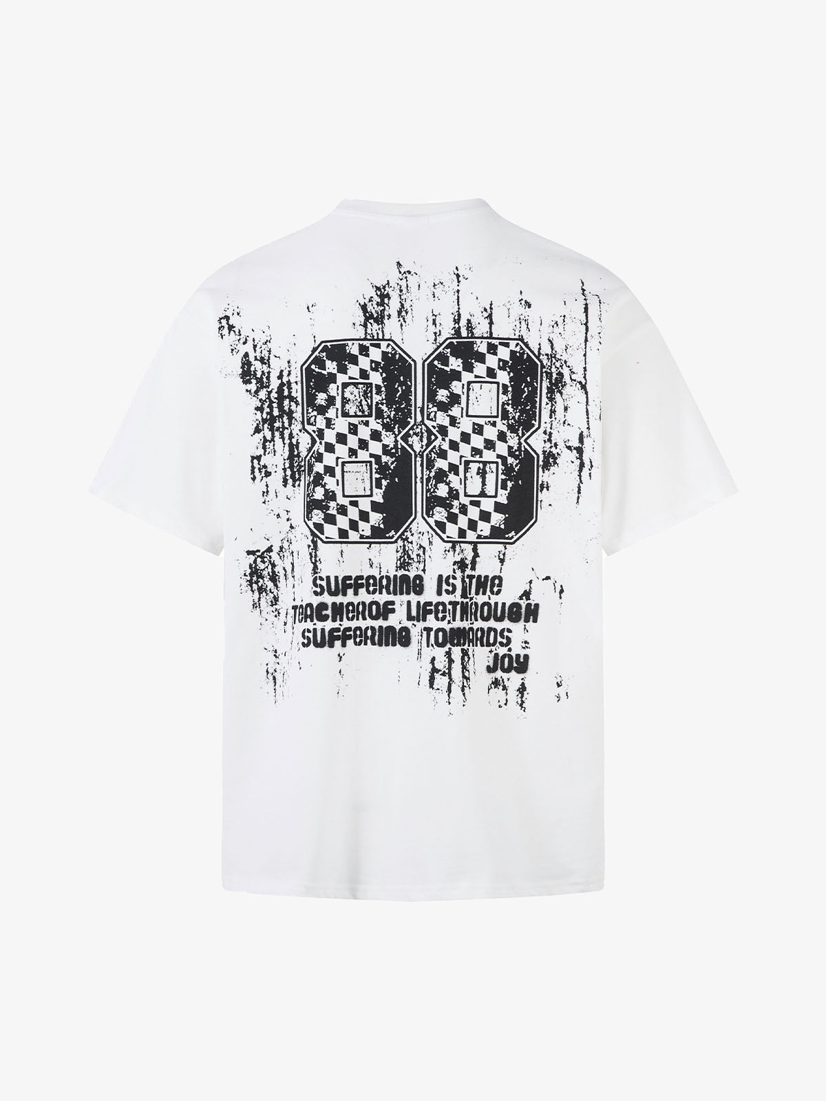 Retro Graffiti Lettering Short Sleeve T-shirt - 2341 