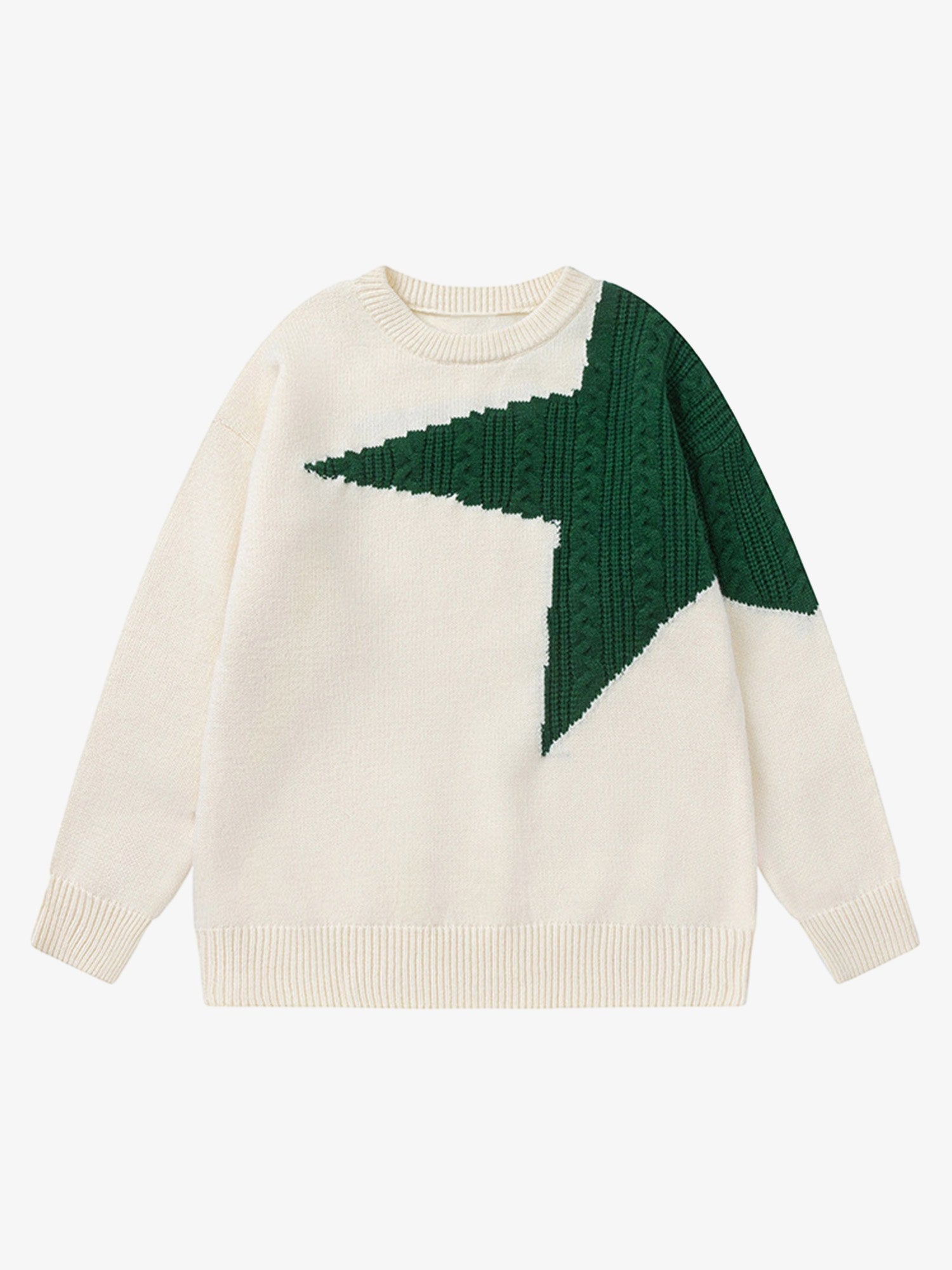 Thesupermade Star Contrast Knit Sweater 