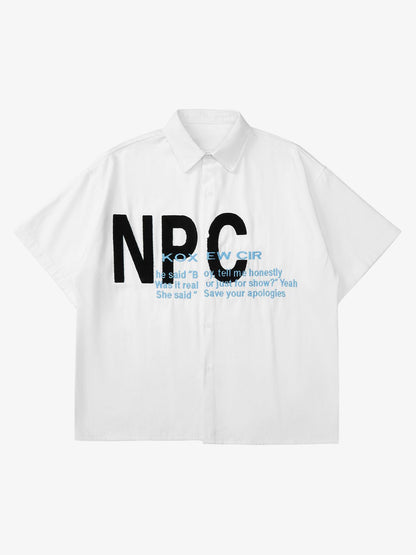 Thesupermade American Retro Letter Embroidered Shirt 
