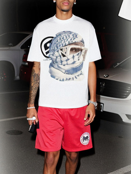 Masked Portrait Graphic T-Shirt 