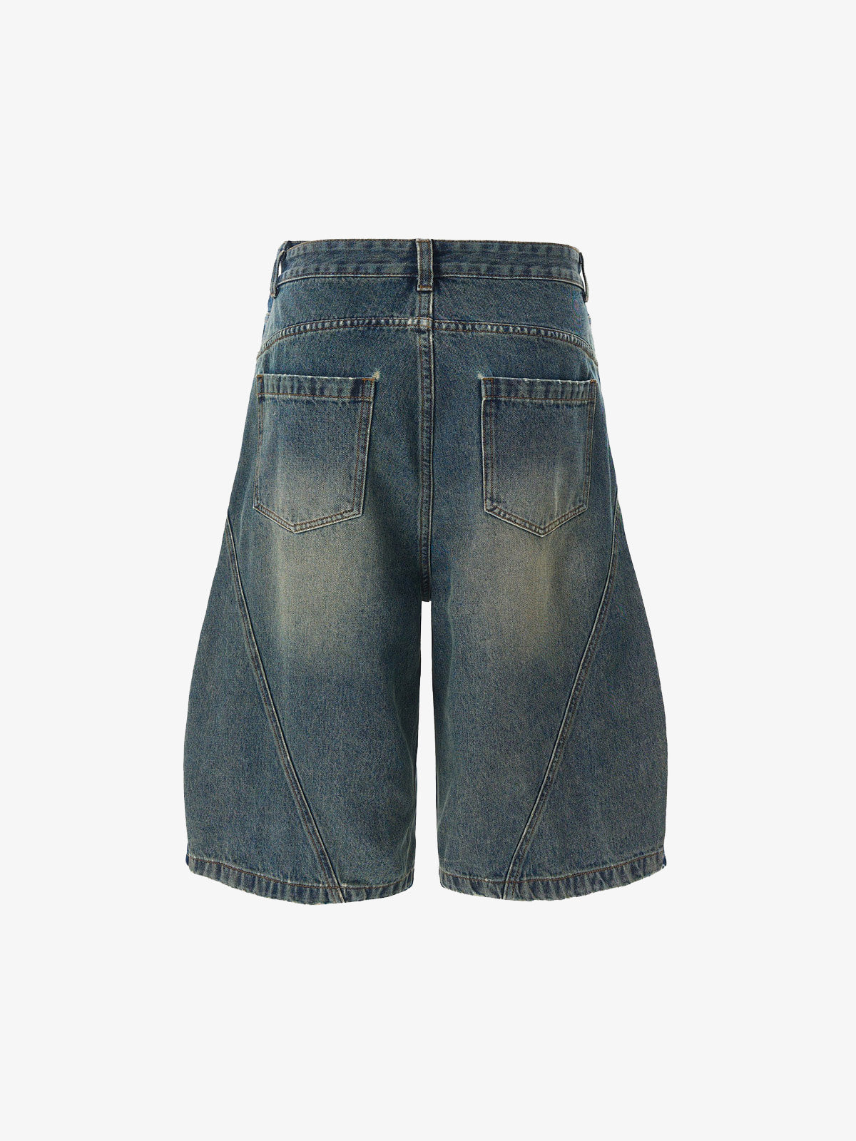 Washed Distressed Barrel Denim Jorts 