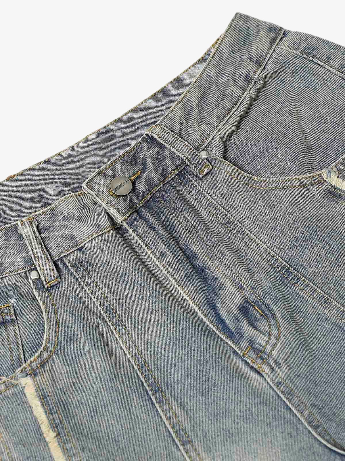 Thesupermade Washed Ripped Baggy Jeans 