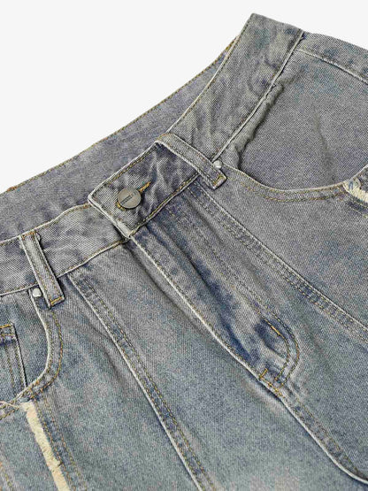 Thesupermade Washed Ripped Baggy Jeans 