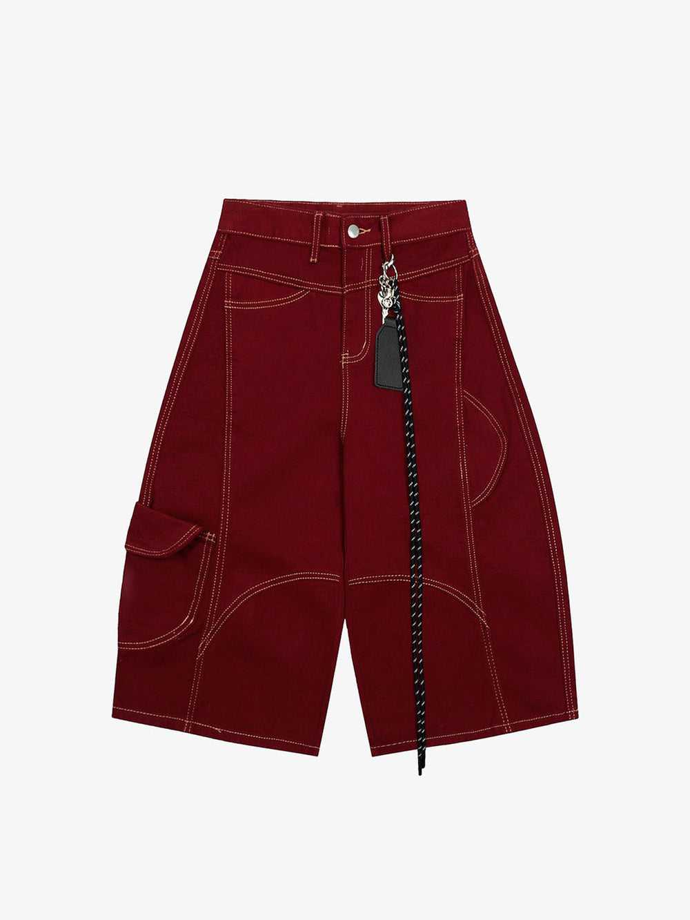 Denim Welt-Embellished Cargo Jorts - 2408 