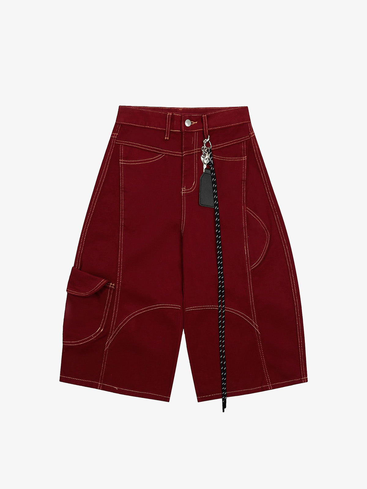 Denim Welt-Embellished Cargo Jorts - 2408 