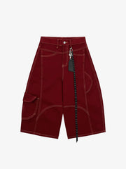 Denim Welt-Embellished Cargo Jorts - 2408 