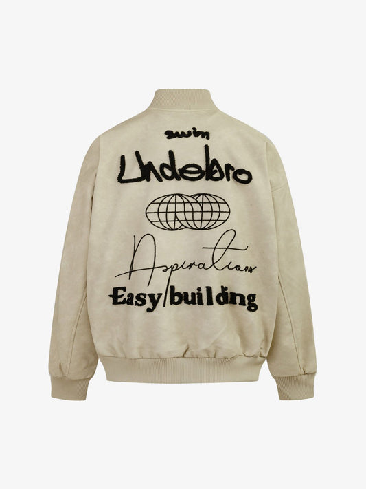Thesupermade Contrast Color Embroidery Bomber Jacket 