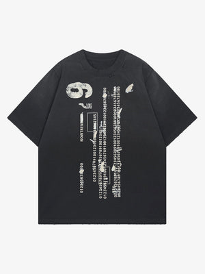 Distressed Digital Print T-shirt 