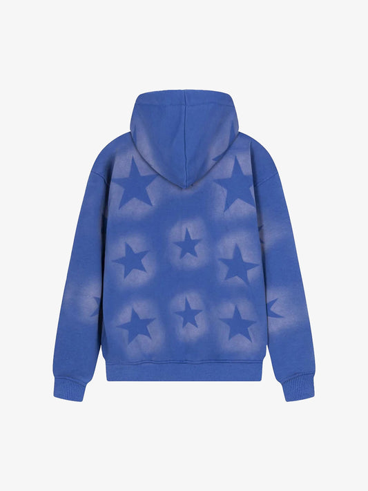 Thesupermade Star Letter Print Zipper Hoodie Jacket - 1540 