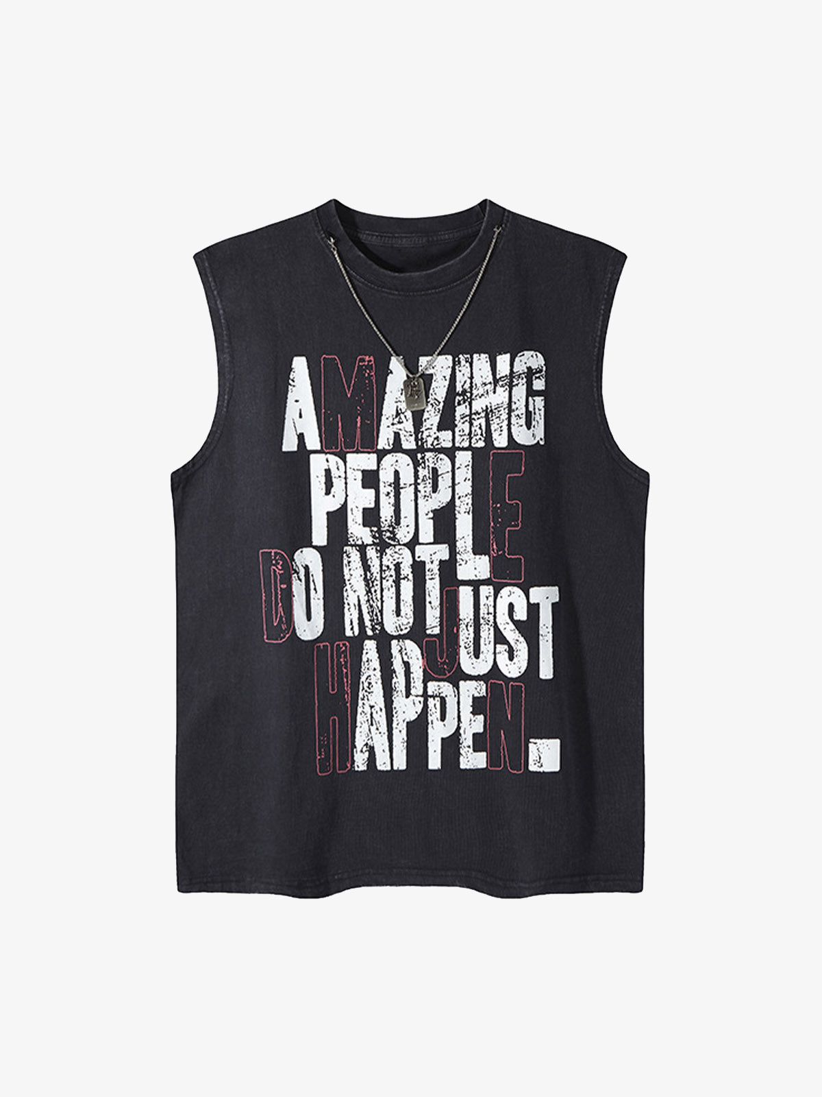 Graphic Lettering Chain Vest 