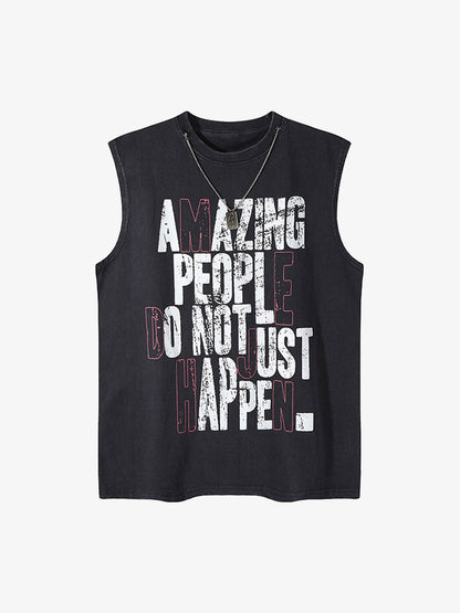 Graphic Lettering Chain Vest 