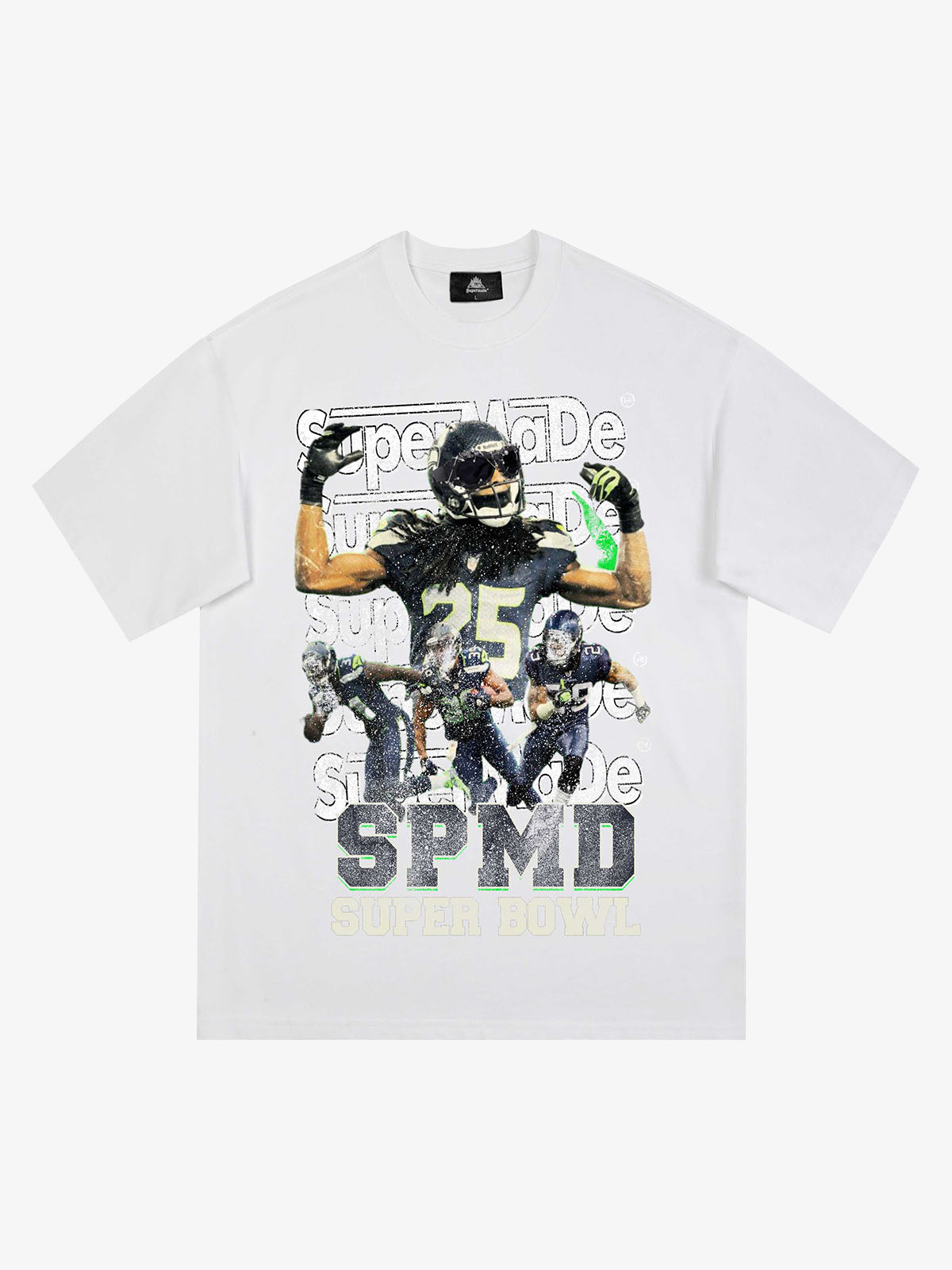 Super Bowl Football Print T-shirt - 2309 