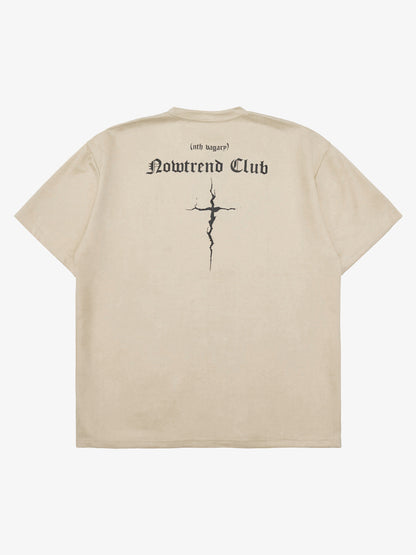 Thesupermade Suede Gothic Font Street Rap T-Shirt 